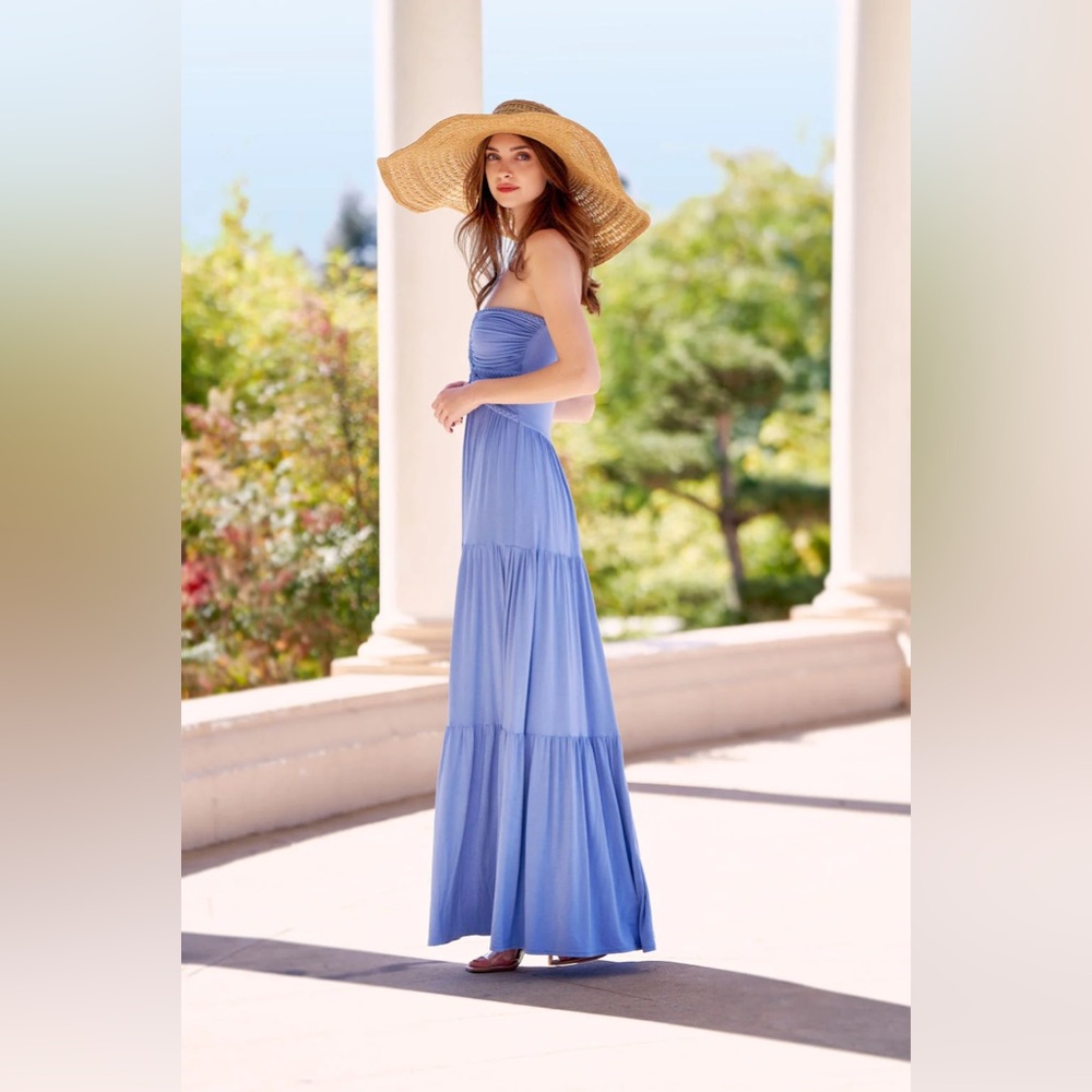 Trish Scully Lucille Maxi Dress Cornflower Blue